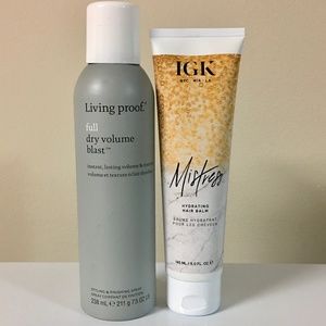 Living Proof Spray + IGK Mistress Hair Balm Bundle